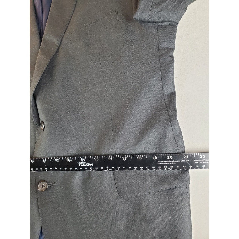David Donahue Blazer Men 46 R Charcoal Marzotto Wool Super 150s Double Vented - Picture 16 of 16